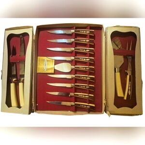 Vintage Regent Sheffield 19 Piece Treasure Chest Stainless Knife Set Cutlery New